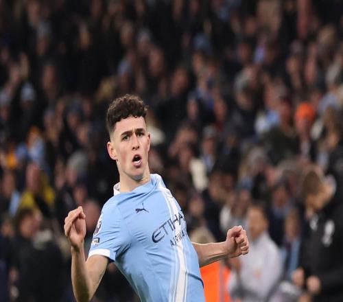 福登曼城生涯已打進(jìn)109球，超越德布勞內(nèi)位居隊(duì)史射手榜第16