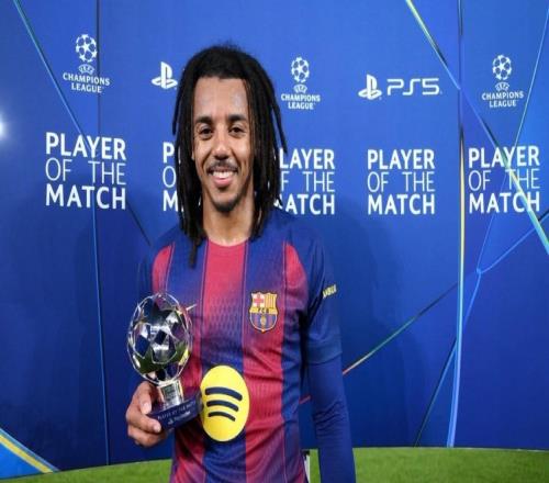 頭球雙響，孔德當(dāng)選巴薩vs法蘭克福全場(chǎng)最佳球員