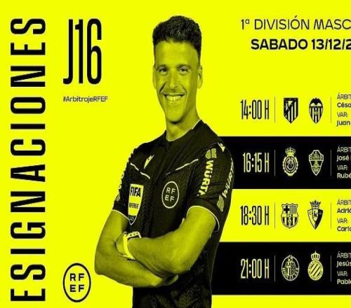 周六西甲裁判安排：科爾德羅將執法巴薩vs奧薩蘇納