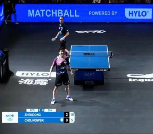 歐冠首秀，樊振東15分鐘光速下班！獲勝后做出球星C羅標(biāo)志性“Siu”的慶祝動作