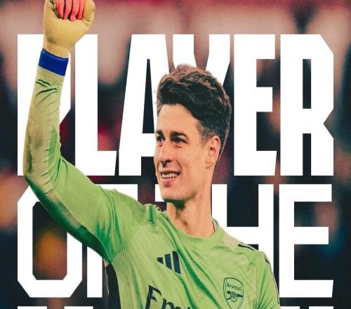 撲點(diǎn)功臣，阿森納官方：凱帕當(dāng)選本輪聯(lián)賽杯隊(duì)內(nèi)最佳球員