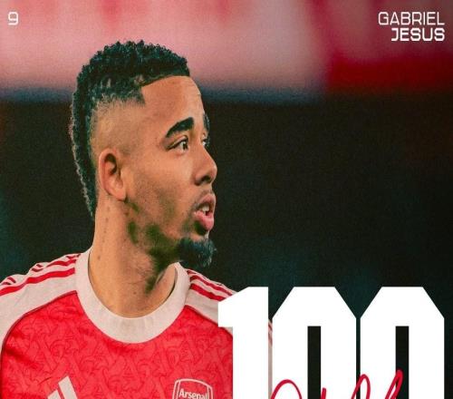 里程碑之戰(zhàn)，熱蘇斯迎來阿森納生涯第100場正式比賽