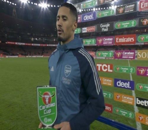 后防核心，薩利巴當(dāng)選阿森納vs水晶宮全場(chǎng)最佳球員