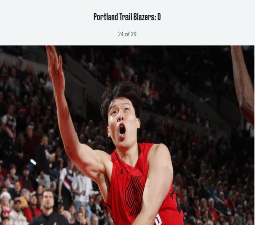 開(kāi)拓者新秀評(píng)級(jí)僅為D：楊瀚森始終未躋身輪換樂(lè)福在場(chǎng)球隊(duì)輸更慘