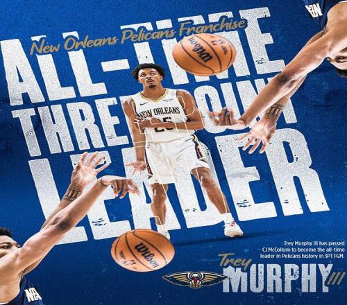 特雷墨菲超越麥科勒姆加冕鵜鶘隊(duì)史三分王