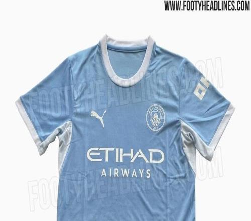 曼城2627賽季主場球衣諜照：白色隊徽搭配藍白漸變設計