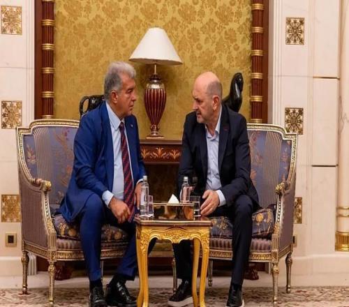 與西超杯參賽俱樂部會議第一站，西足協主席與拉波爾塔會面