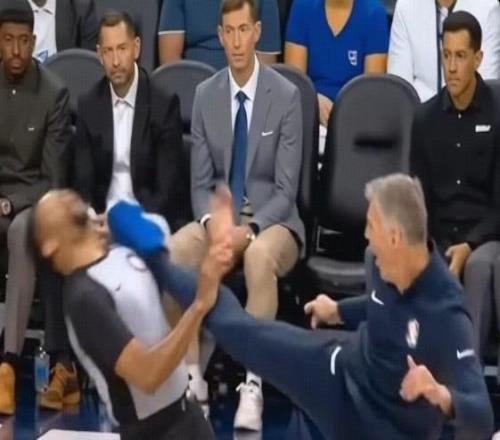 看熱鬧！奧尼爾轉發AI生成的科爾拳打腳踢暴揍裁判視頻