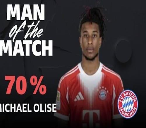 兩球一助，奧利塞當選拜仁vs狼堡全場最佳球員