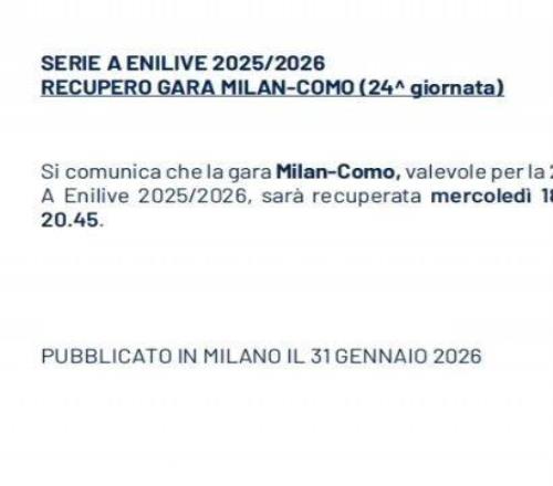 官方丨補賽將在2月19日0345進行