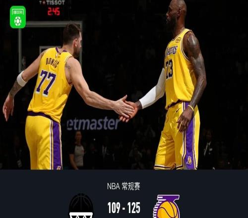 湖人125109輕取籃網，詹姆斯25+7，東契奇三節24分，里夫斯復出15分