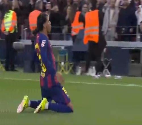 遠射世界波！亞馬爾滑跪慶祝，創(chuàng)西甲單季紀錄，5場連造6球
