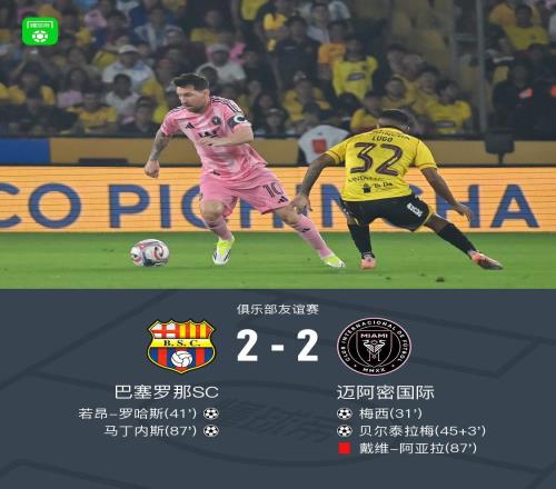 邁阿密國際22巴塞羅那SC，梅西一條龍+助攻，貝爾泰拉梅破門
