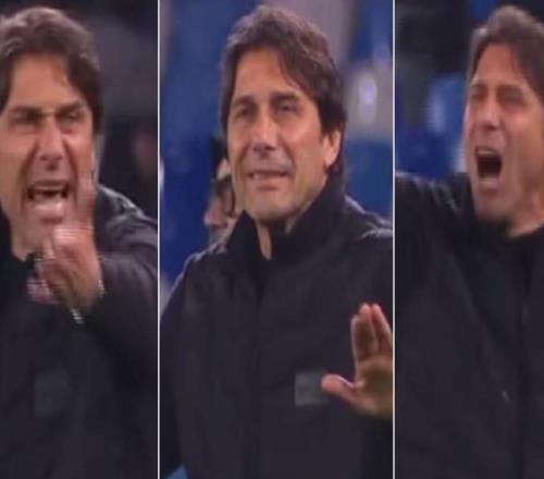 認為對手應該被罰下，孔蒂朝著裁判怒吼：混蛋，該死