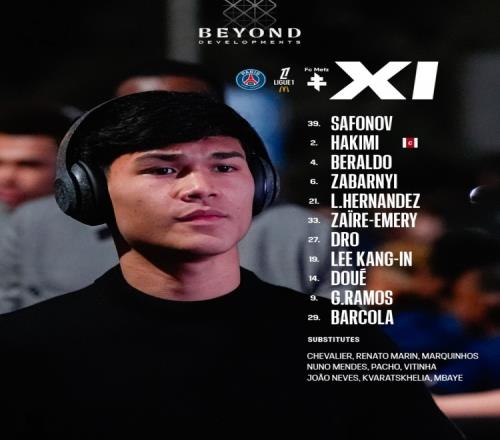 巴黎梅斯首發陣容公布杜埃李剛仁德羅出戰K77替補_法甲直播