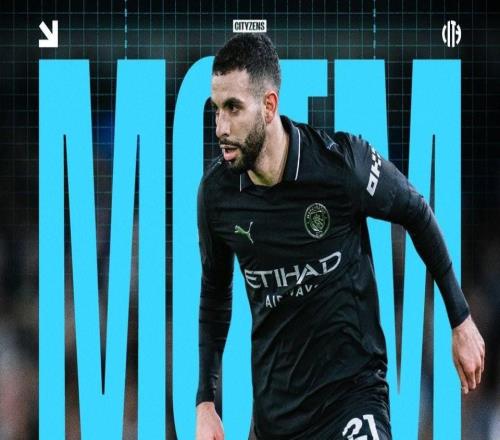 送出助攻，艾特努里當選與利茲聯一役曼城隊內最佳球員