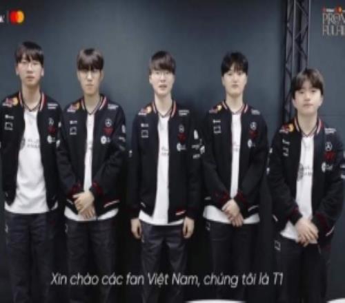 T1官方发布选手问候Faker：各位越南粉丝们大家好，我们是T1