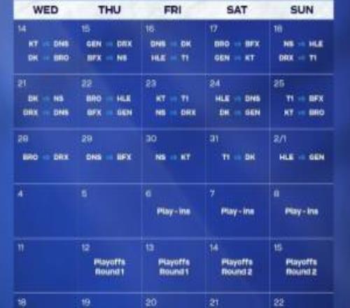 LCK杯賽程出爐：1月14日開打，焦點戰16日HLEvsT1！