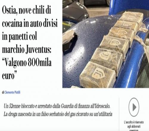 意大利罗马破获一桩惊天毒品案原来毒品上竟印着尤文图斯的LOGO和八十万欧的市值_意甲直播