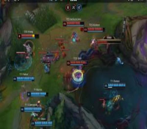 黑色五分钟25分钟双方仅爆发一个人头！但T1在30分钟推平TES基地！